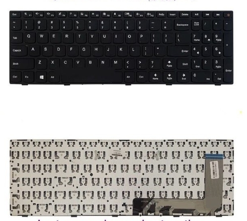 ip110-15isk کیبرد لپ تاپ لنوو IdeaPad 110-15ISK مشکی-با فریم-با دکمه پاور - Image 1