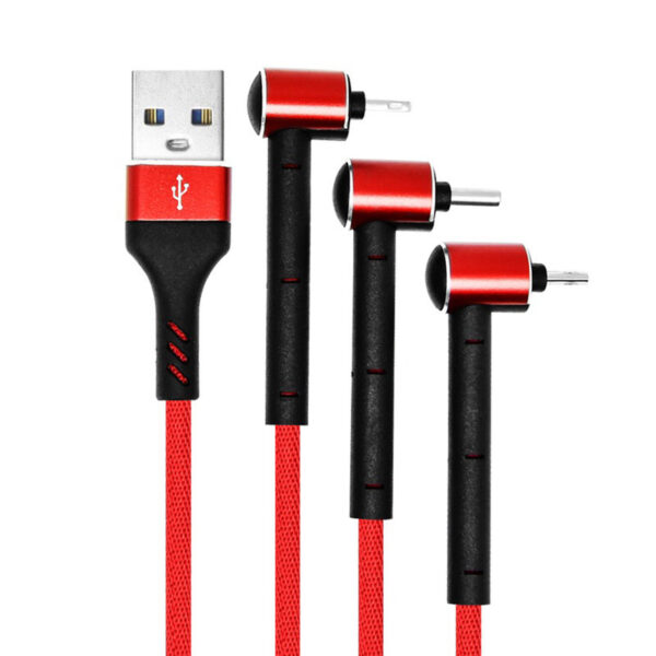 کابل تبدیل USB به MicroUSB.Lightning.USB-C تسکو مدل TC A100 طول 1.2 متر