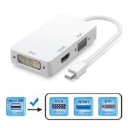 مبدل سه کاره Mini Display به HDMI, DVI, VGA مدل D-NET