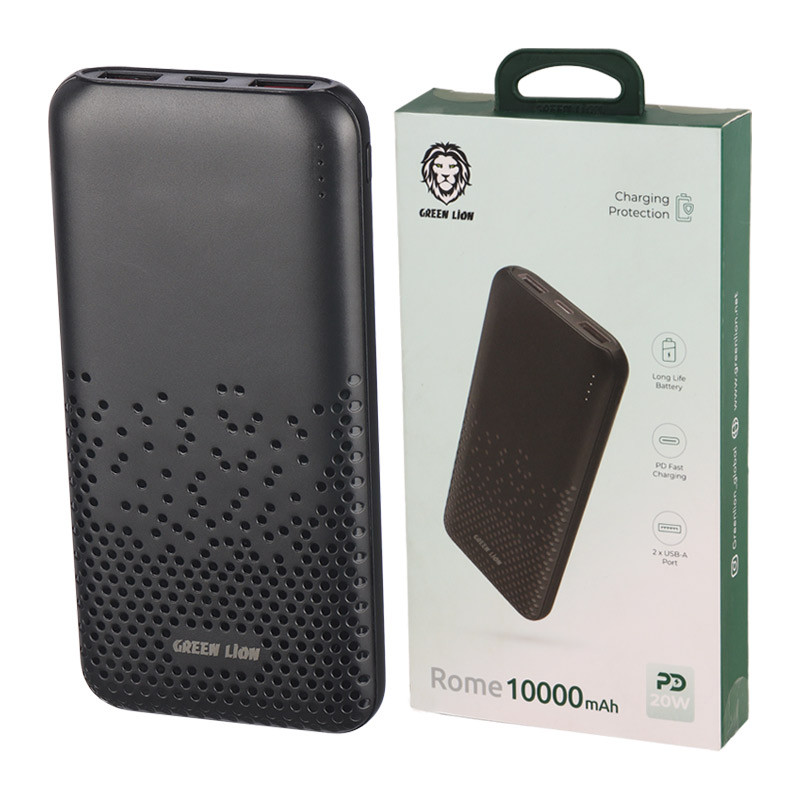 greenlion 10000.1 پاور بانک فست شارژ 10000 گرین لاین Green Lion Rome PD 20W - Image 1