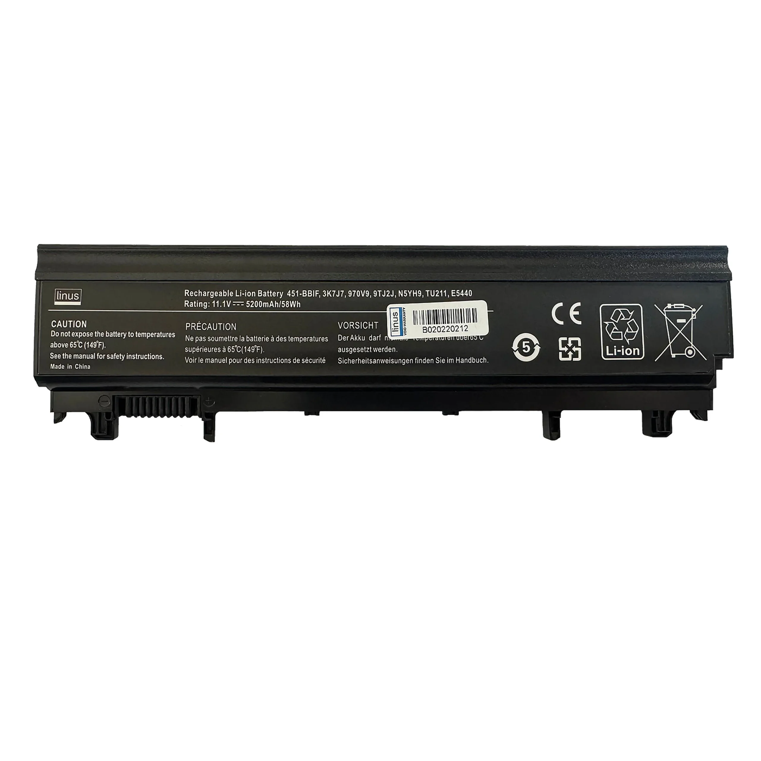 batt e5540 باتری دل لینوس DELL BATTERY E5440 6CELL 5200MAH - Image 1